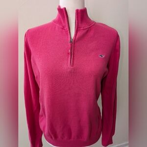Vineyard Vines Fuchsia Half-Zip Turtleneck Sweater